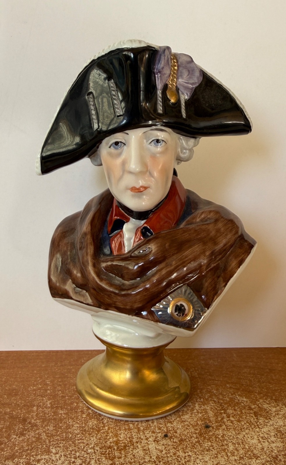 Rudolf Kammer Volkstedt Porcelain Bust Frederick The Great Germany Hand Painted