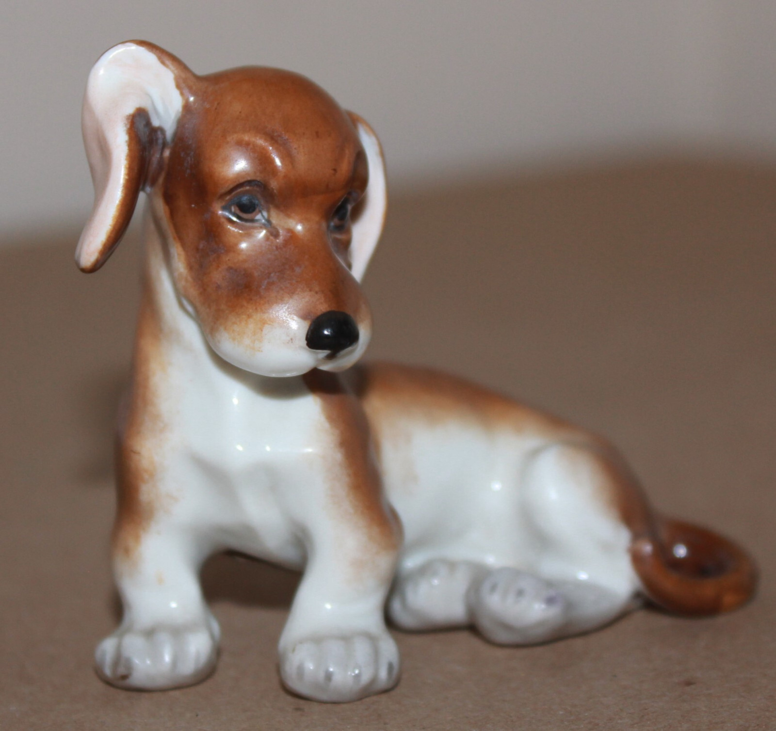 Antique Augarten Wien Porcelain Figurine Dachshund Dog 1671 Hund Dackel Austria