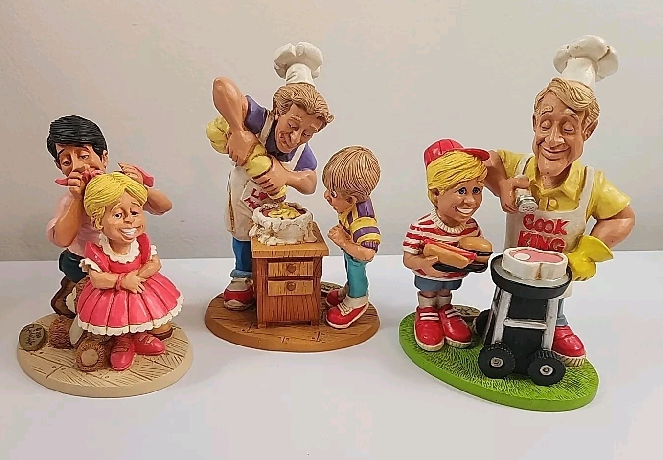 3 X VTG M&R Studios by Michael Walker Resin Figurines Dad / Kid He’s A Real Man