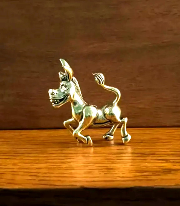 Mini Brass Shrek Inspired Donkey Figurine