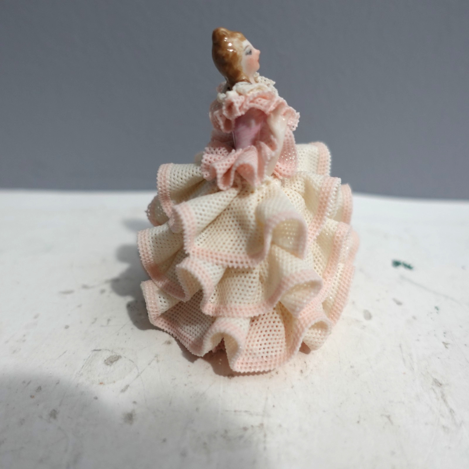 Vintage MZ Irish Dresden 3″ Lace Figurine “Rosa”