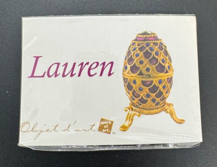 Lauren Egg Trinket Ring Box OBJET D’ART Art Form Fine Collectibles 3.0″H w/Stand