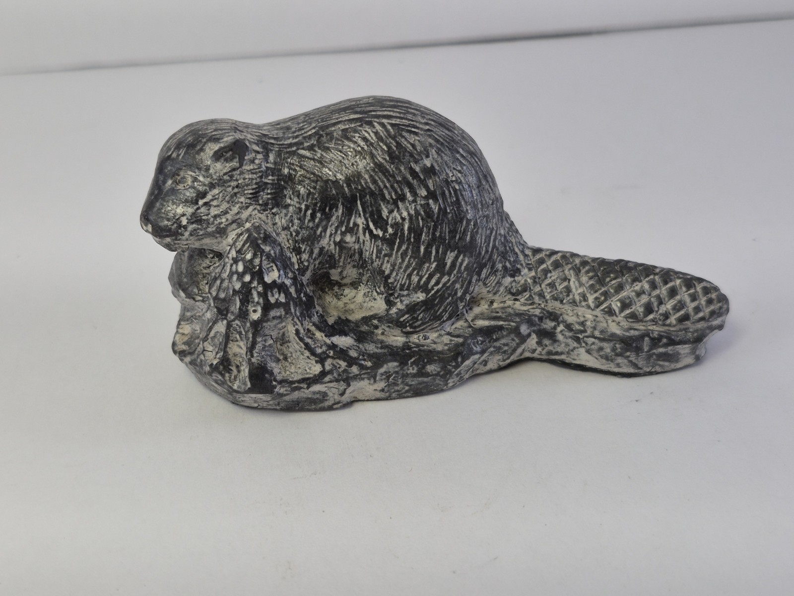 4″ Inch Hand Carved Soapstone Beaver Animal by Al Wolf Indian Art Inuit 2304A4