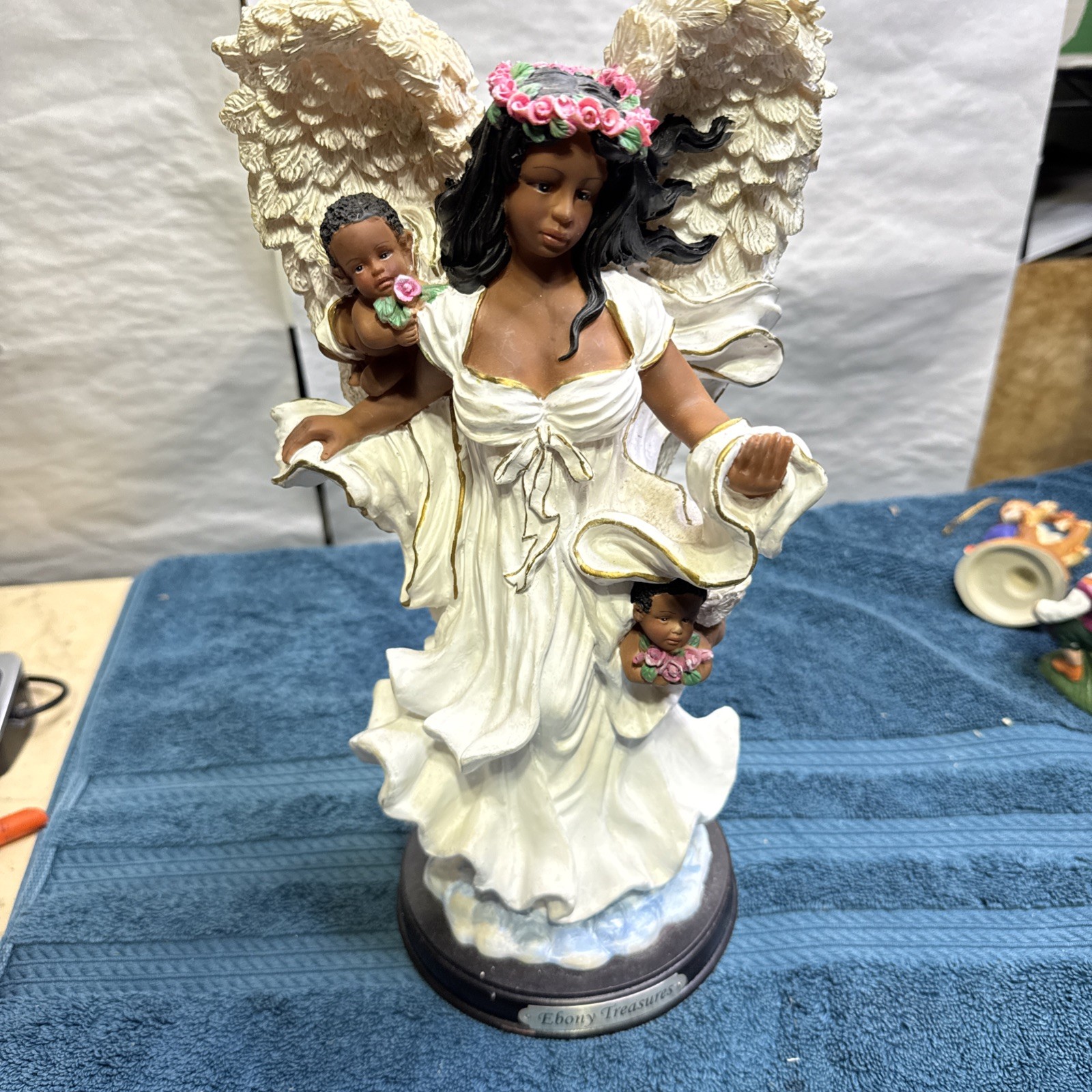 Ebony Treasures Black African American Guardian Angel