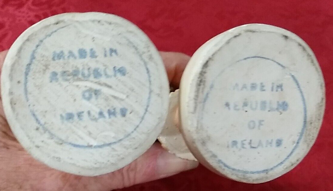 Irish Step Dancer & Boy Playing Bagpipes Vintage IAF Pair Republic of Ireland