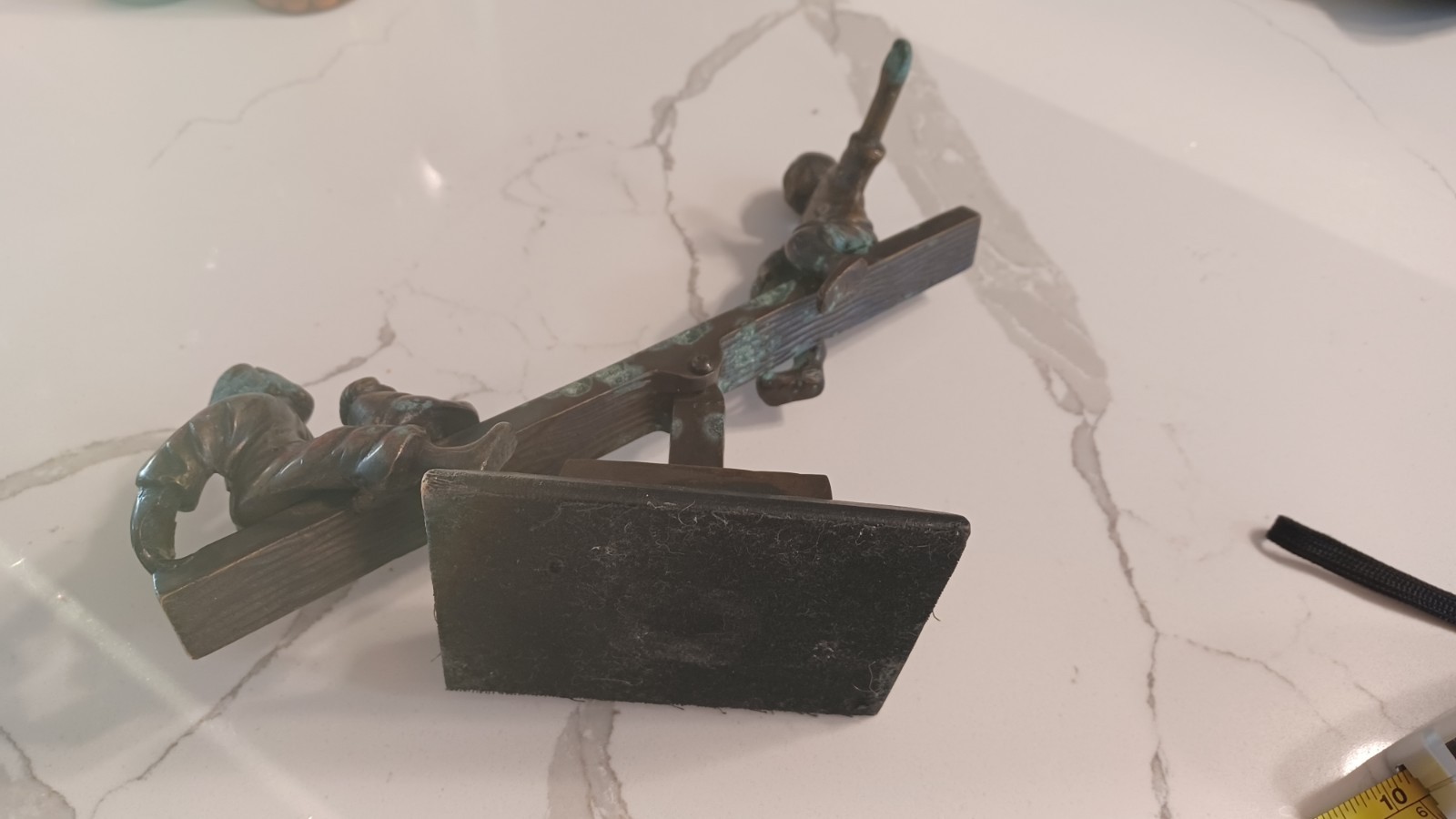 Antique Brass Boy, Girl & Child Seesaw See Saw Teeter Figure Figurine art