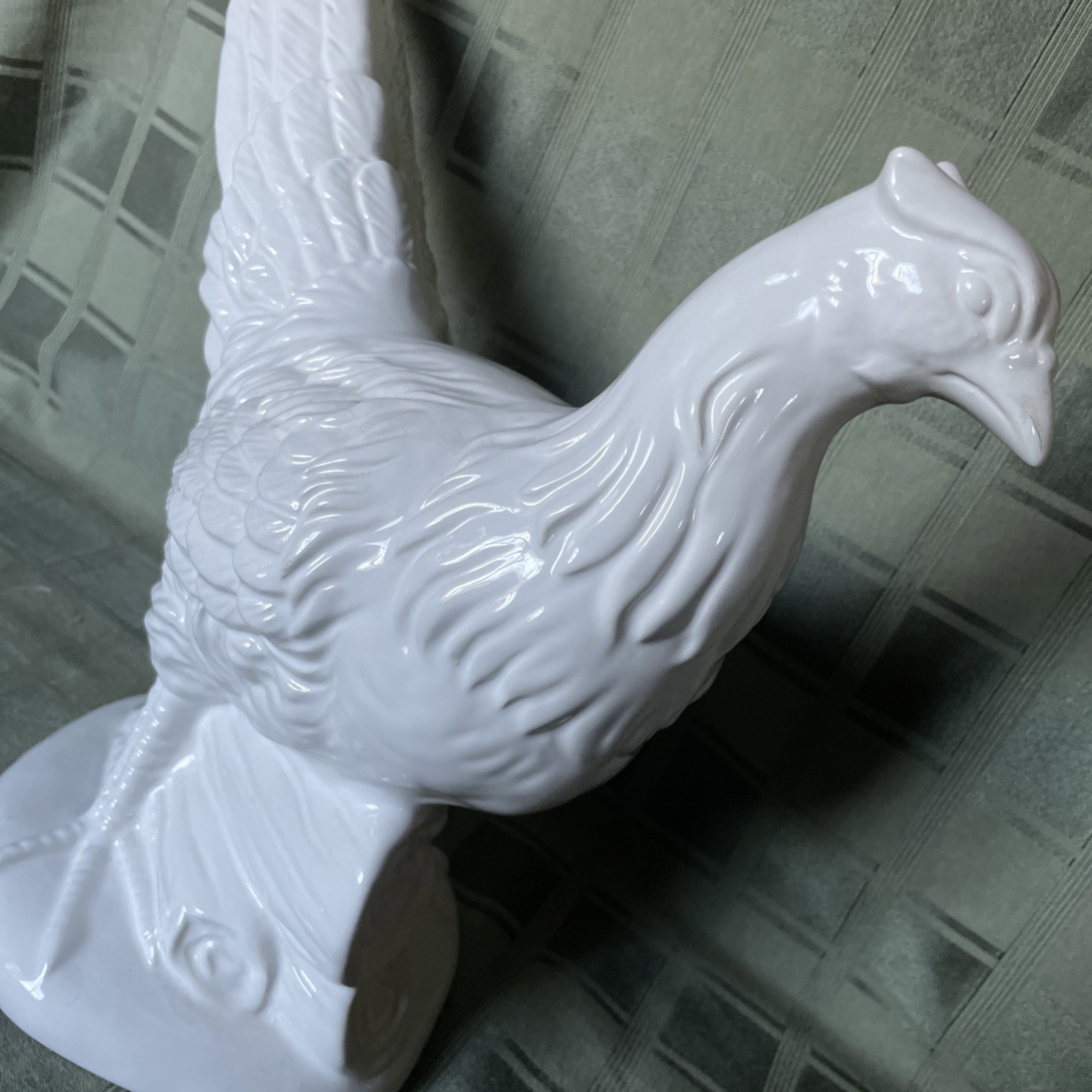 Williams-Sonoma White Pheasant Figurine Bird Decor w/ Log 🪵 Base