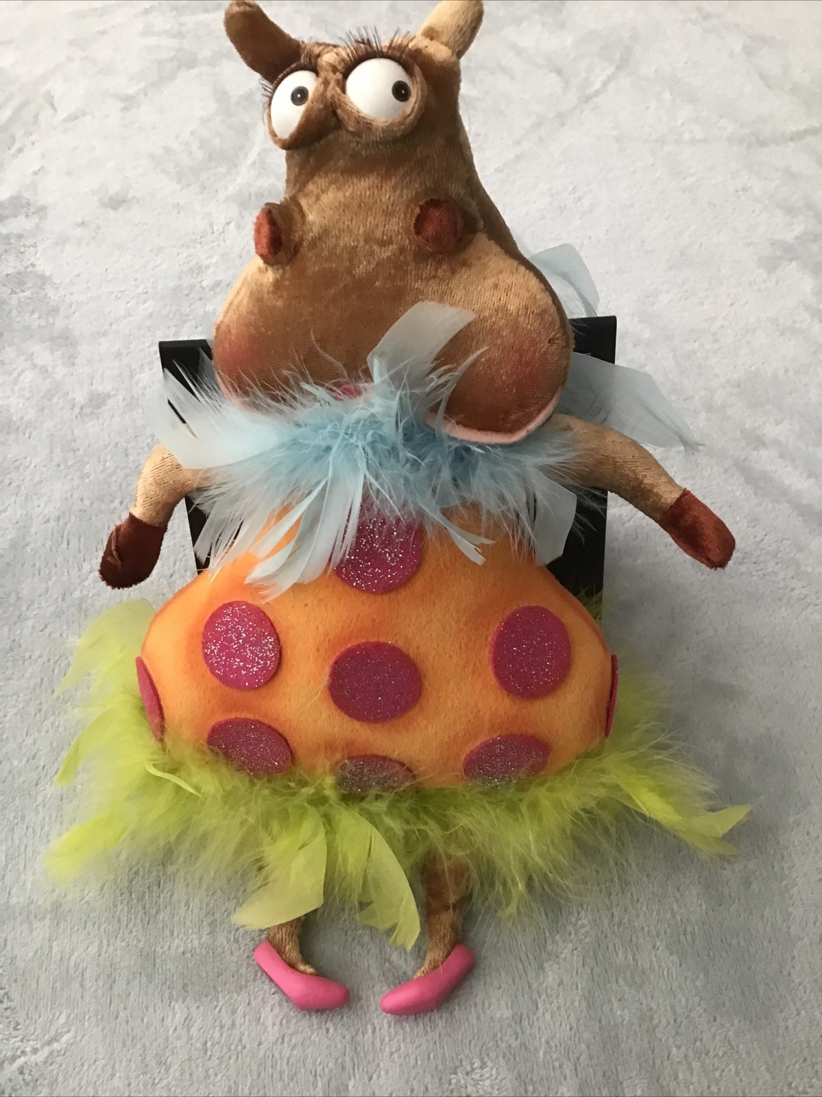 Whimsical Hippo With Heels And Tutu Appears Vintage