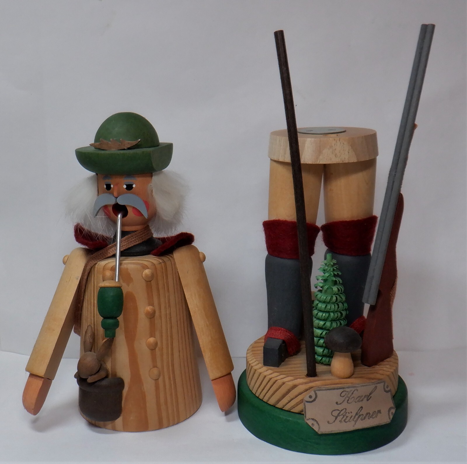 VTG ECHT ERZGEBIRGISCHE KARL WERNER HUNTER CARVED WOOD SMOKER / INCENSE BURNER