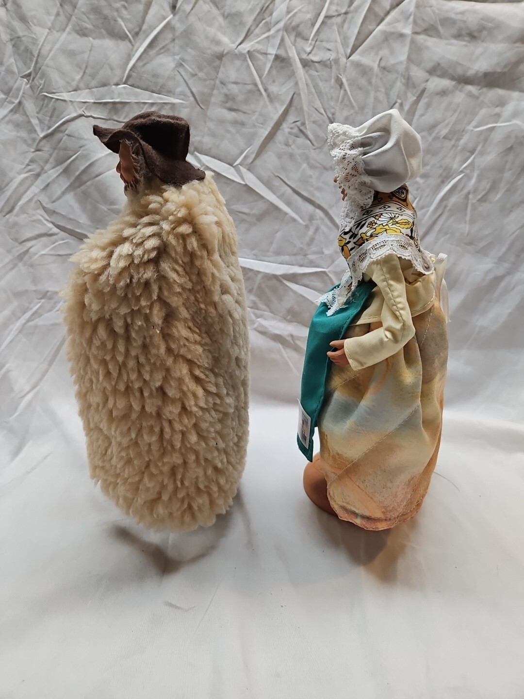 Pair Of 10 1/2in.SANTON DE PROVENCE Terra Cotta Shepherd Couple