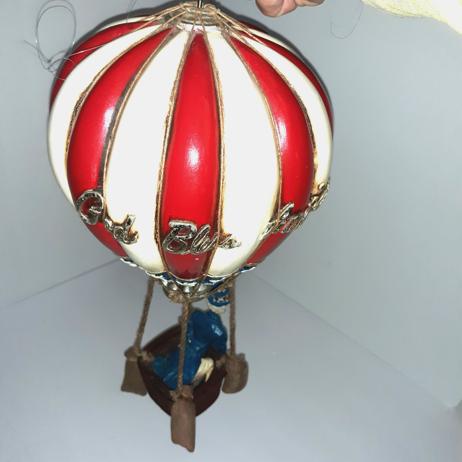 Vtg Hot Air Balloon Patriotic God Bless America Uncle Sam Large By Leonardo Luna