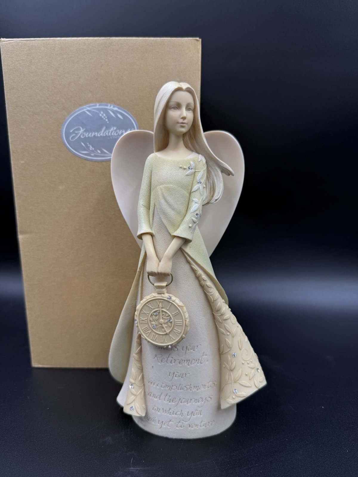 Foundations by Enesco Retirement Angel Stone Resin Figurine 9 1/4″