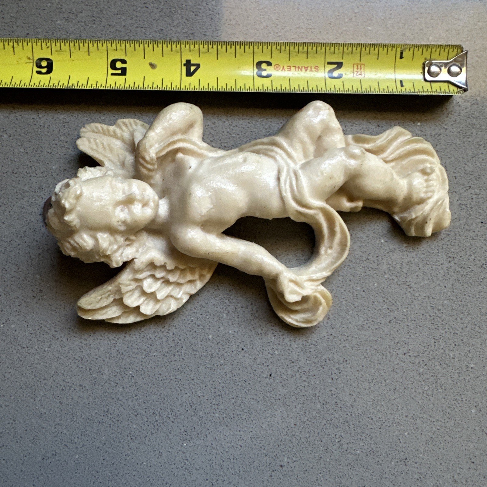 2 Vintage Cherub Ivory Resin Wall Plaques