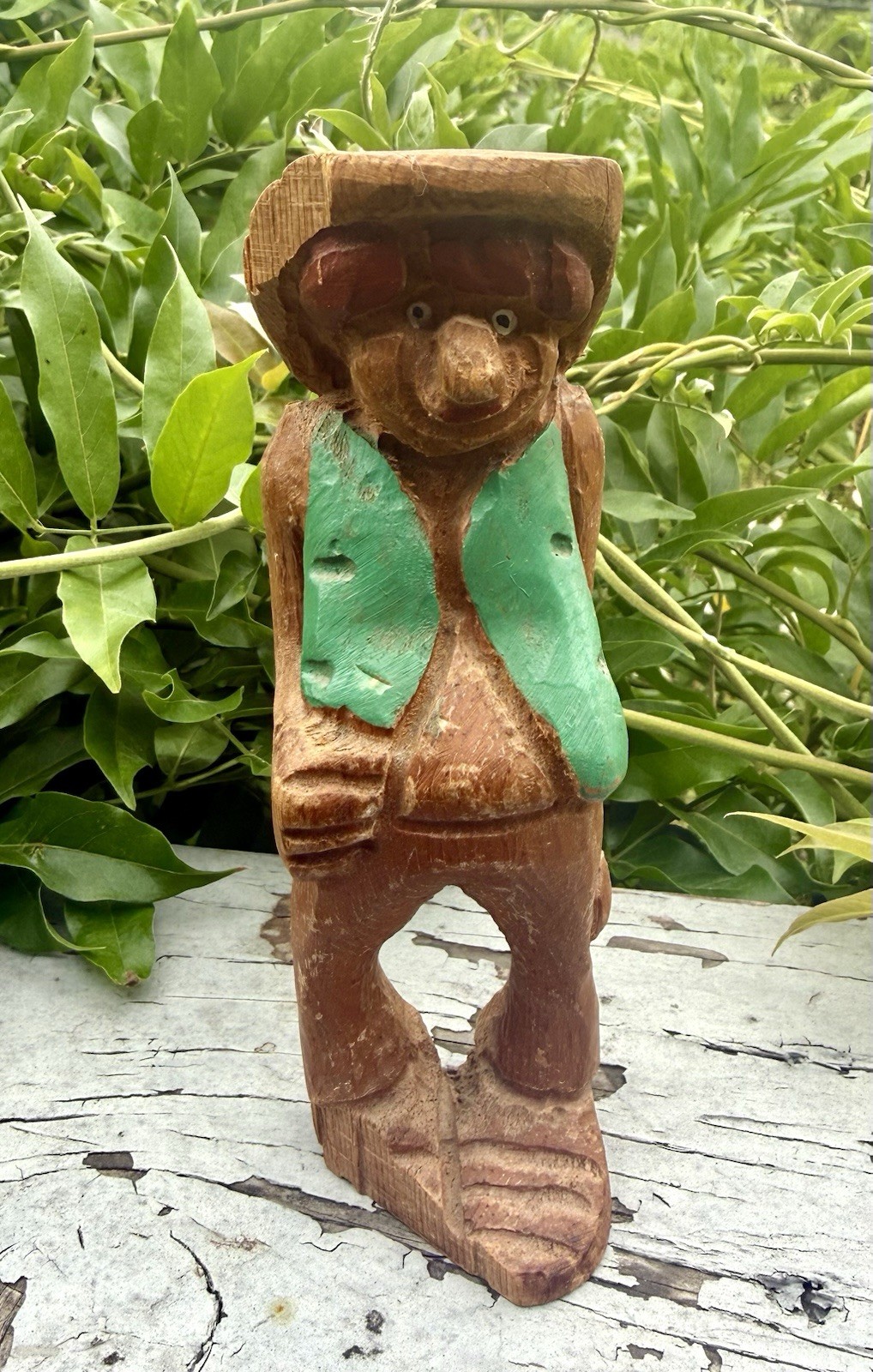 1970s Ozark/Style Hand Carved Wood Caricatures Trio Harold ENLOW- Style 5.75″