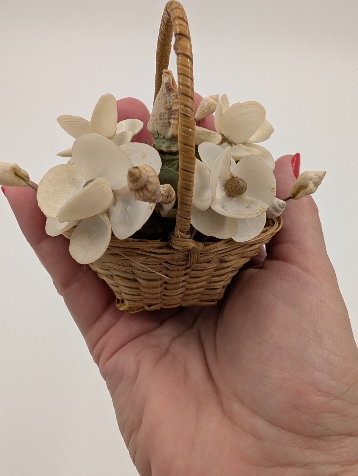 Miniature Shell Flower Basket