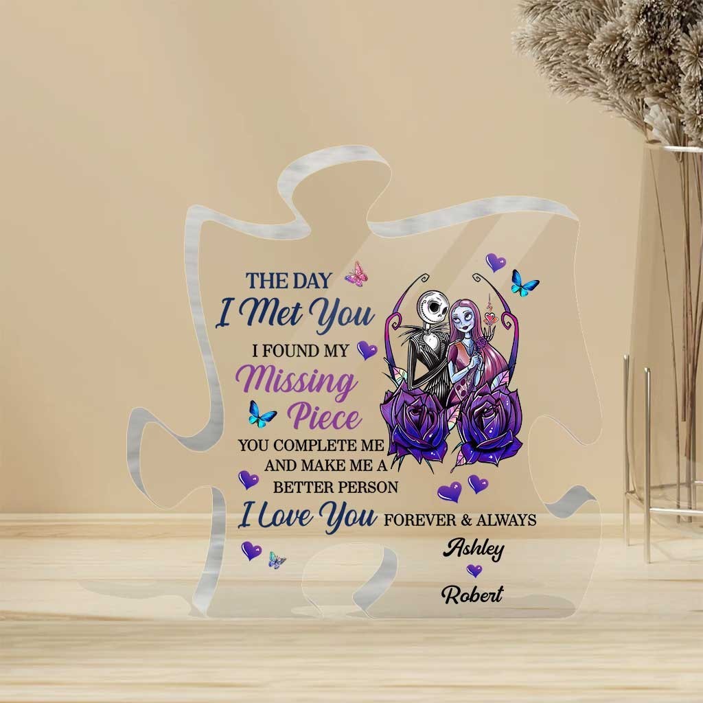 Personalized Jack Sally Nightmares Couple Acrylic Plaque Wooden Block Decor Gift