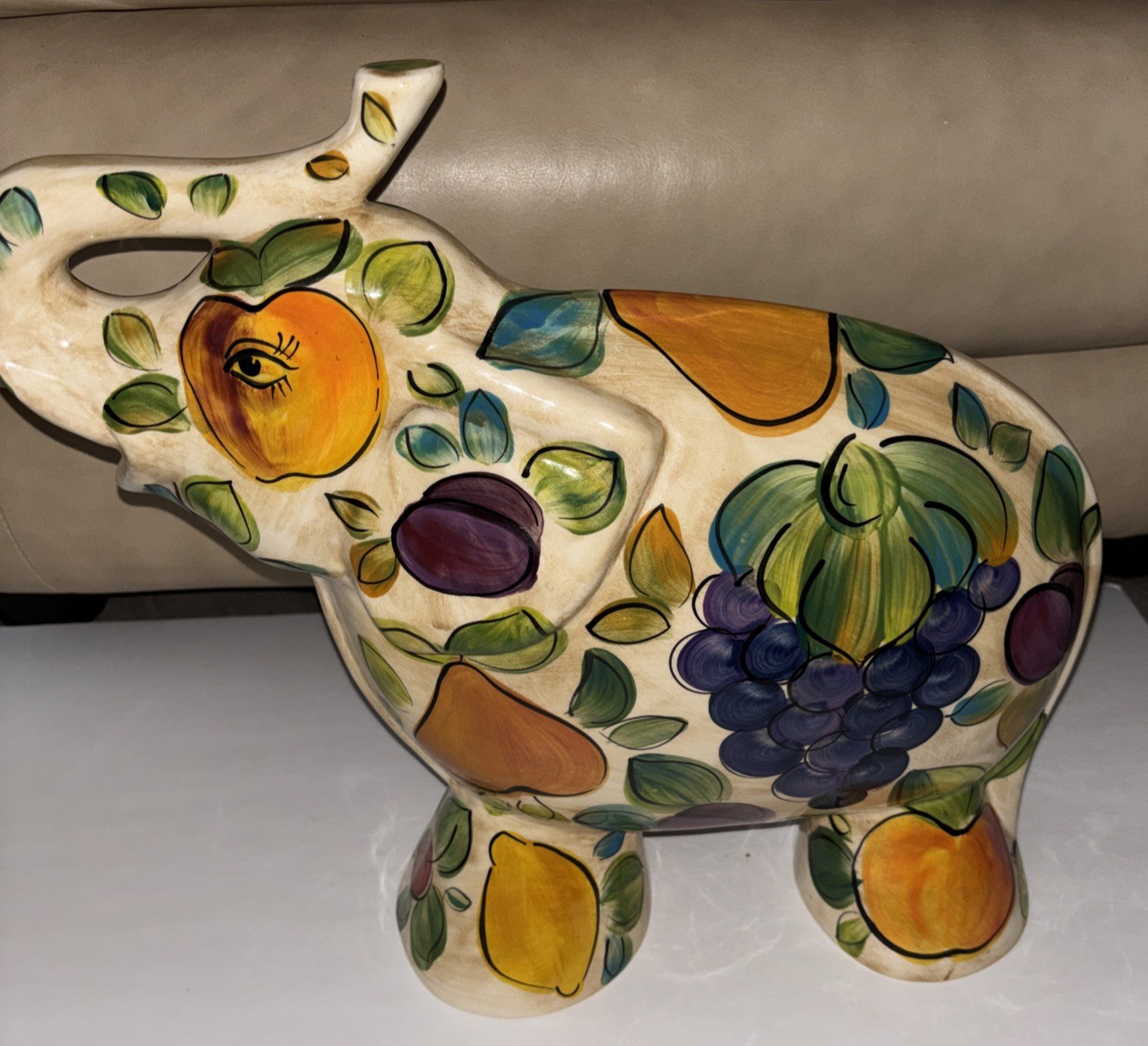 Turov Art 1999 Large Ceramic Limited-Edition Elephant Signed 14″H x 17″W