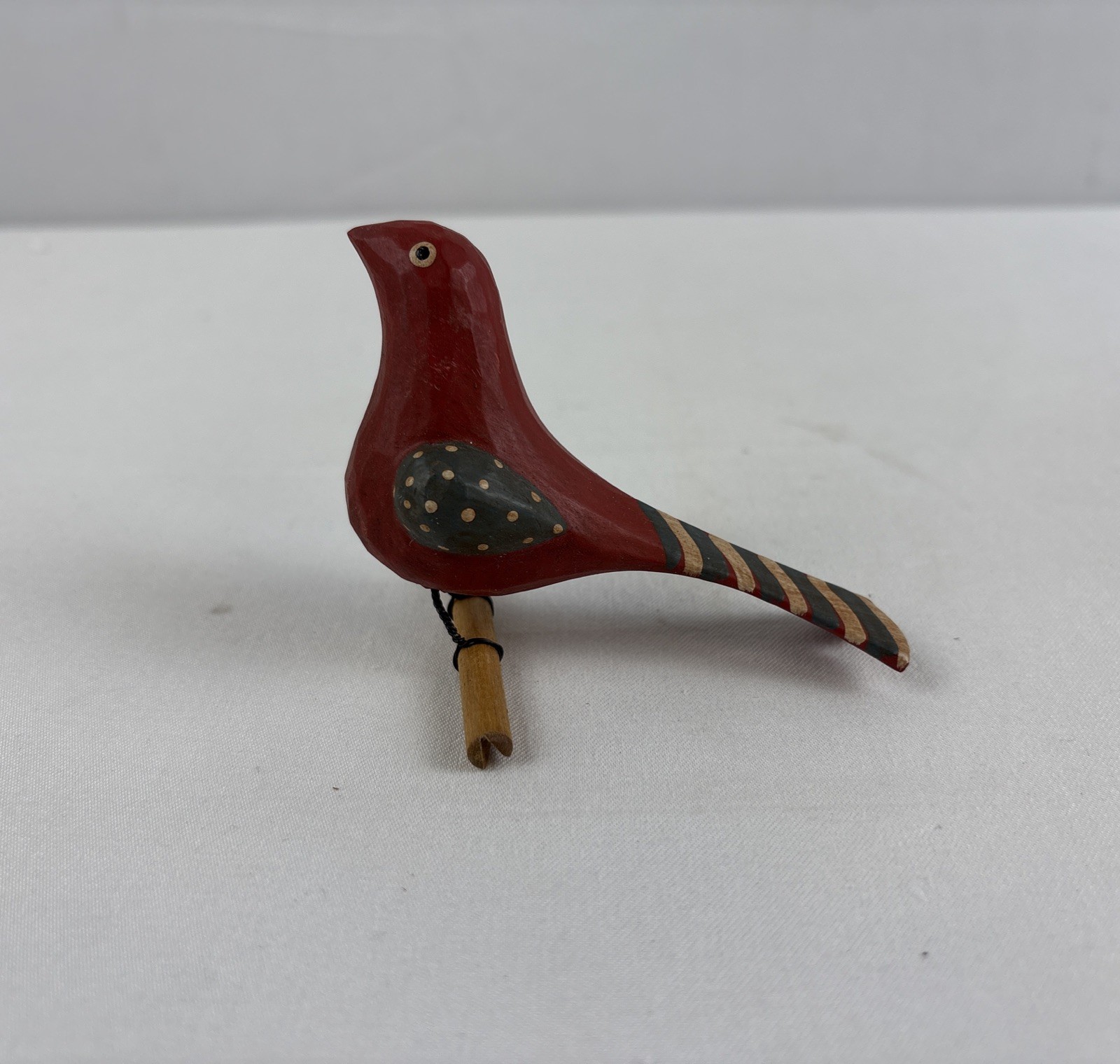 Richard Morgan Wooden Birds With Tags Set Of 5 Hand Painted Figures
