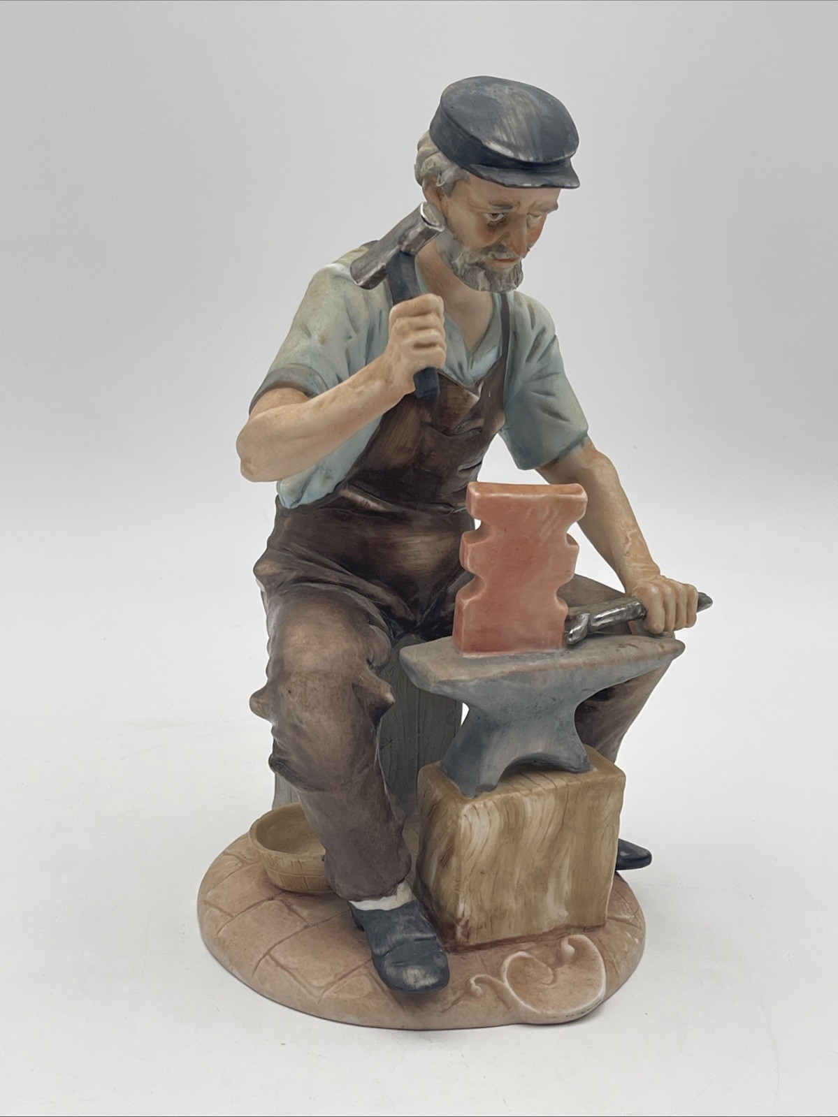 Capodimonte Porcelain Figurine Blacksmith Signed A. Benni 9″ Tall 44/166
