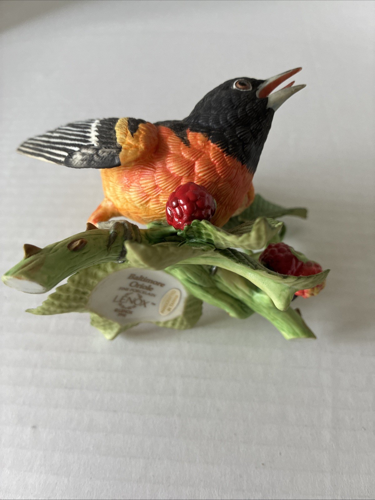 Vtg 1990 Lenox Baltimore Oriole Fine Porcelain Garden Birds Figurine