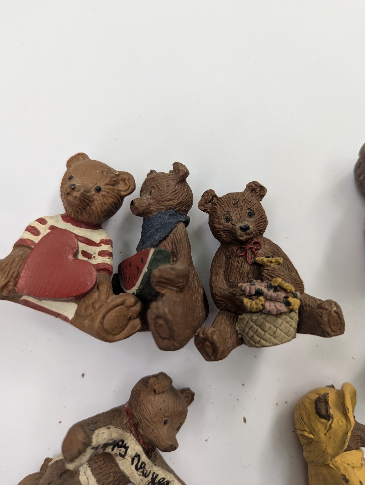 Vintage Miniature 2″ Teddy Bear Figurine Composite Resin – Set of 15