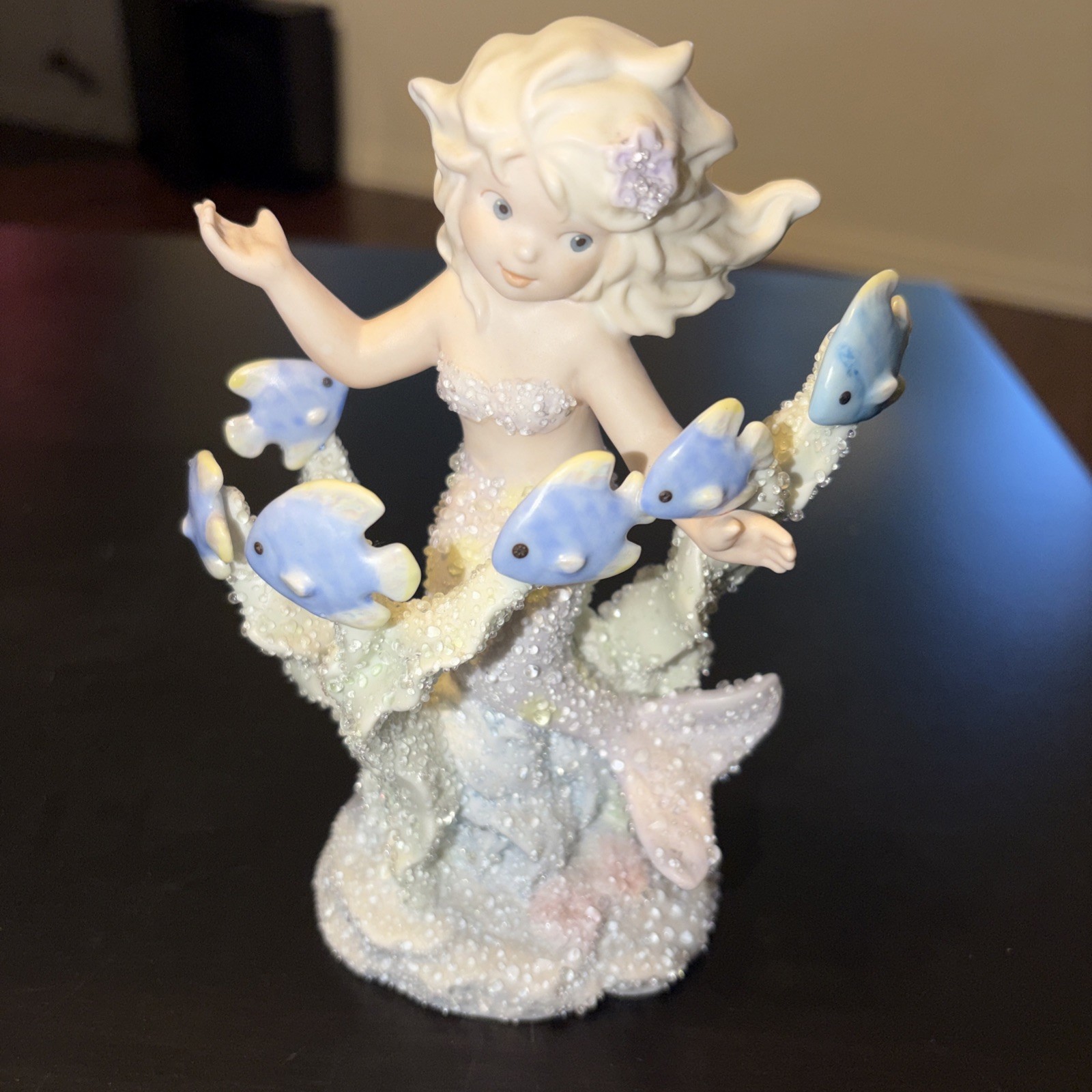 “Delia” Coral Kingdom Mermaid Figurine By Enesco 1995 #920851 Shimmering Stone