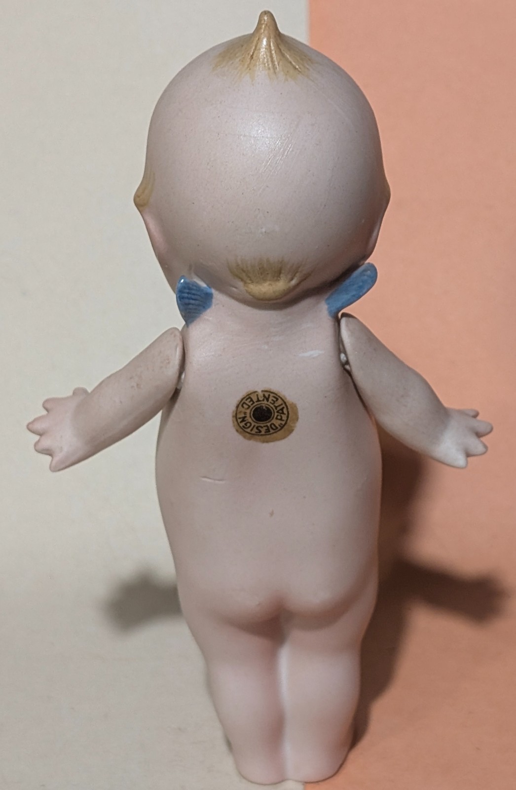 Antique Rose O’Neill Kewpie Jointed Arms Bisque Figurine 5.75″ Incised Signature