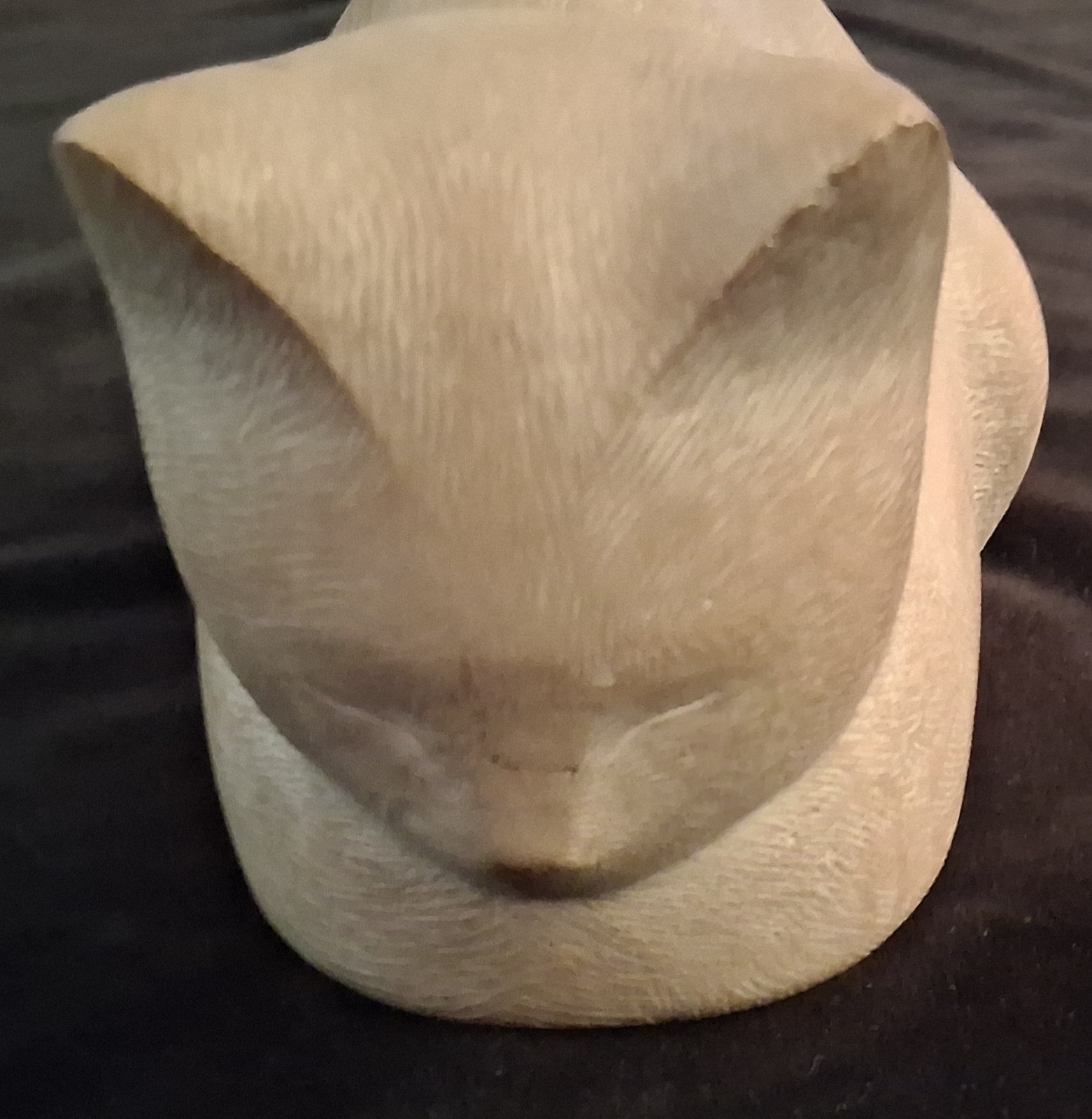 Vintage Islay Grimes Sleeping Cat Sculpture Cast Stone Beige Mid Century Modern