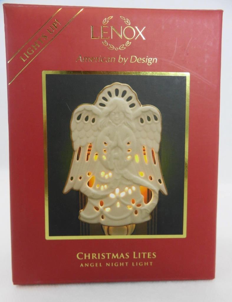 NEW Lenox Christmas Lites Angel Night Light Porcelain w/Red Box
