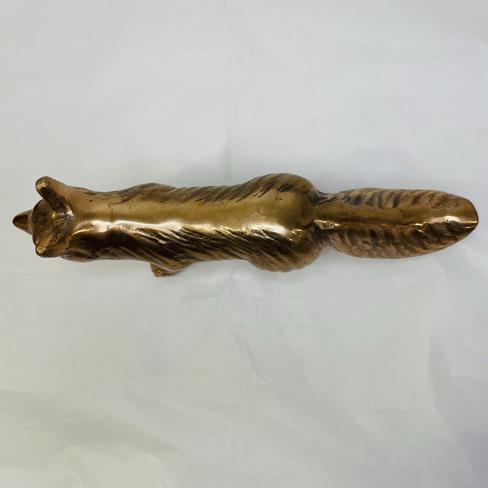 Copper Tone Standing Fox Figure Metal 8.5″ Long Use for Decor Excellent Cond