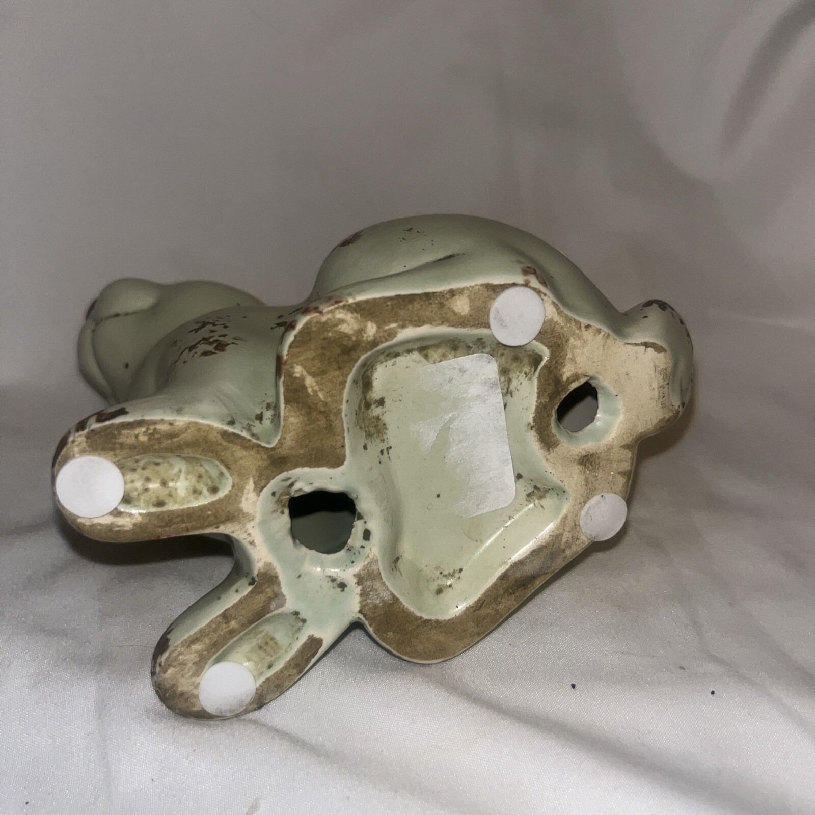 tii Collections?? Rabbit Bunny Pale Green With Brown Splotches 5” T x 5.5” L