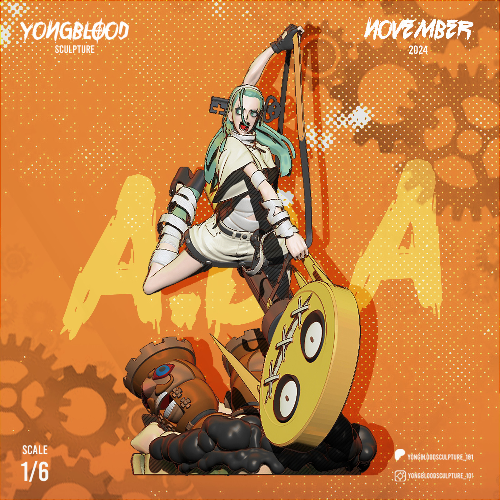Aba Figurine Guilty Gear Hand Painted Model / DIY Kit 18 pcs