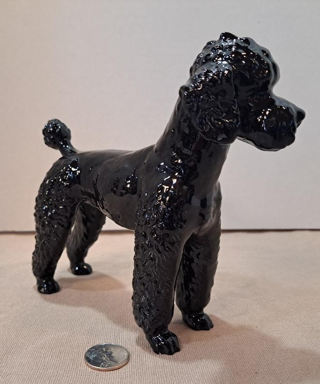 Vintage GOEBEL W Germany STANDARD BLACK POODLE Dog Porcelain FIGURINE