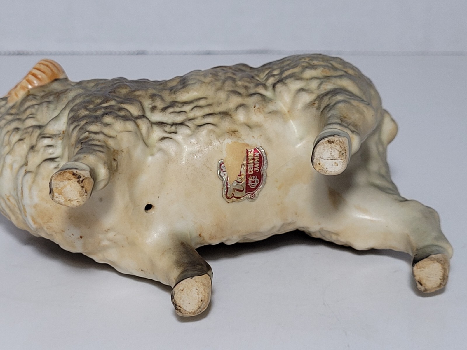 Vintage Ucagco Japan Ceramic Ram Sheep Figurine Collectible