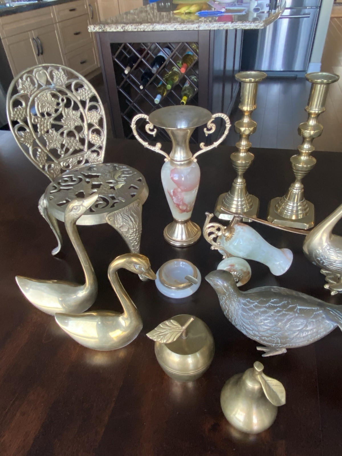 Vintage Brass & Onyx Decor Lot 15 MCM Modern Hollywood Regency Boho