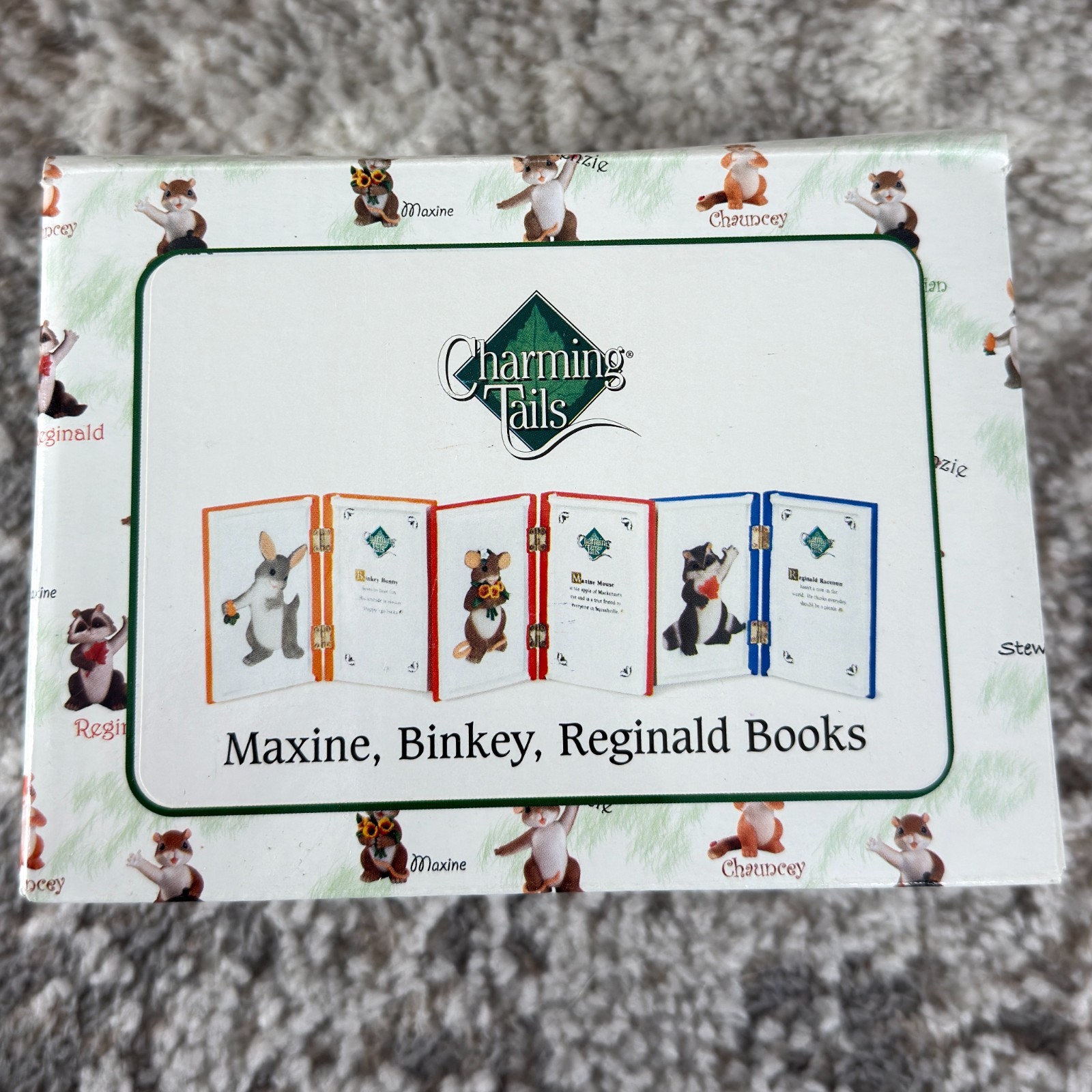 Fitz and Floyd Charming Tails Maxine Binkey Reginald Books w/Box Figurines