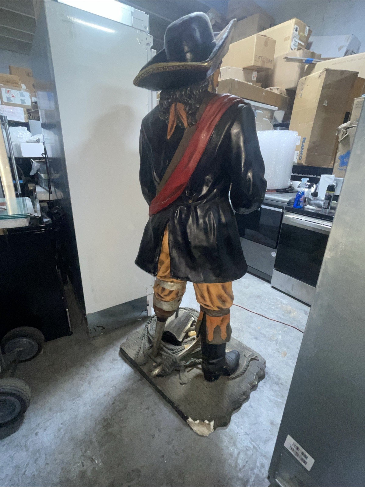 Pirate Captain Hook With Peg Leg and Sword Life Size Resin Statue Theme Display