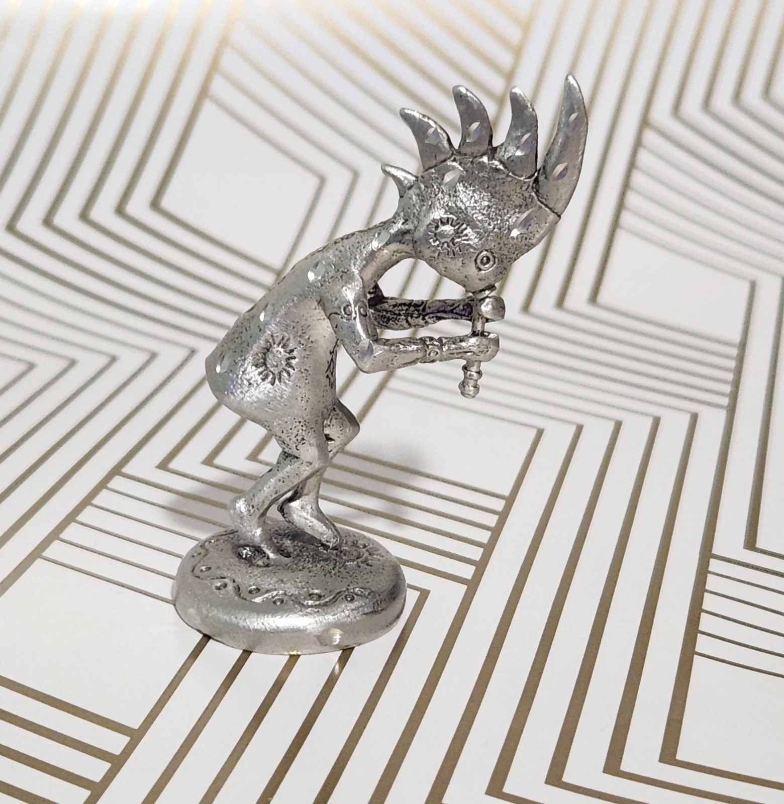Vintage Kokopelli Flute Player Native American – Pewter 3 inches