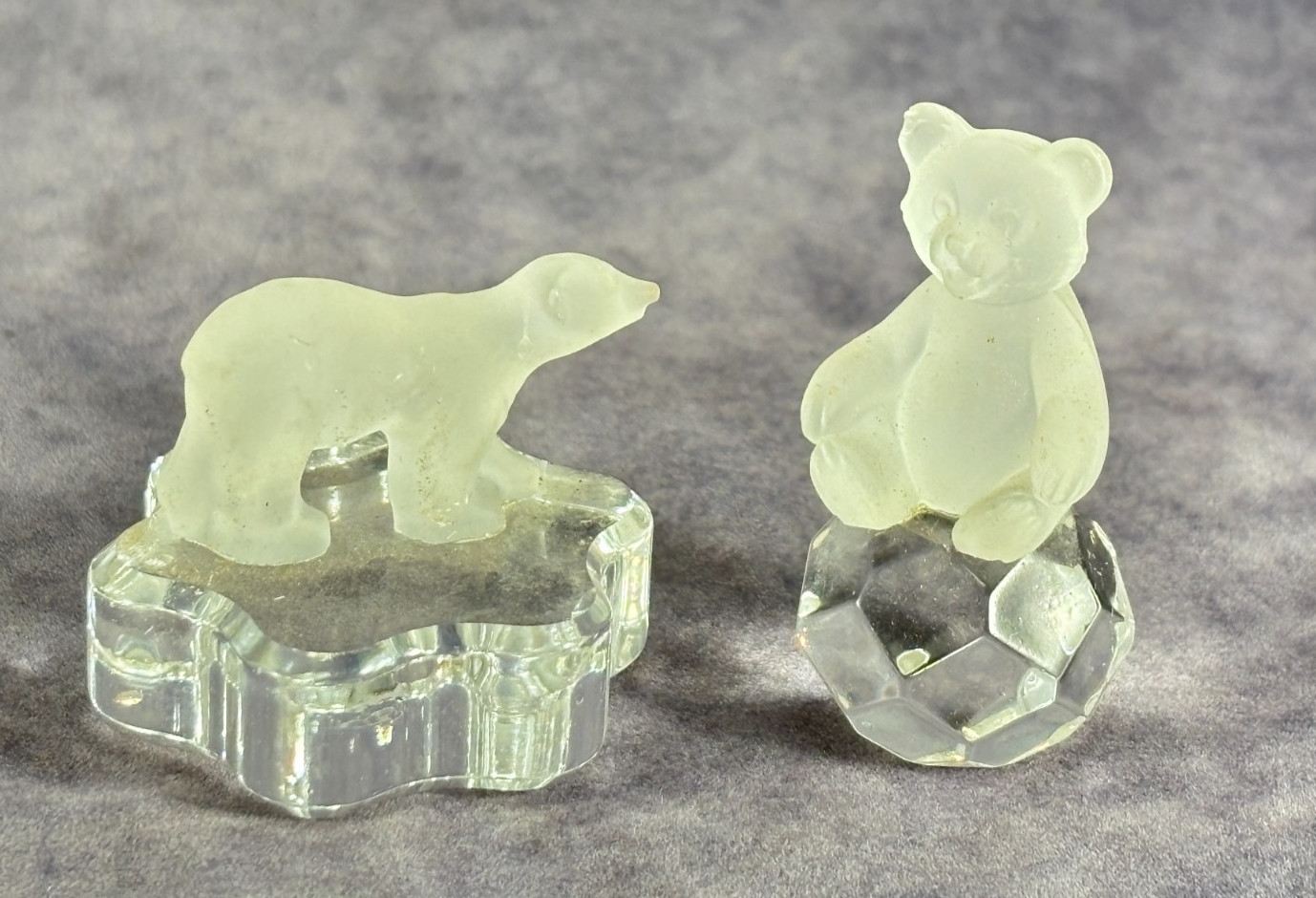 Set of 2 – Vintage Swarovski Ebeling & Reuss Polar Bear and Teddy Bear Frosted