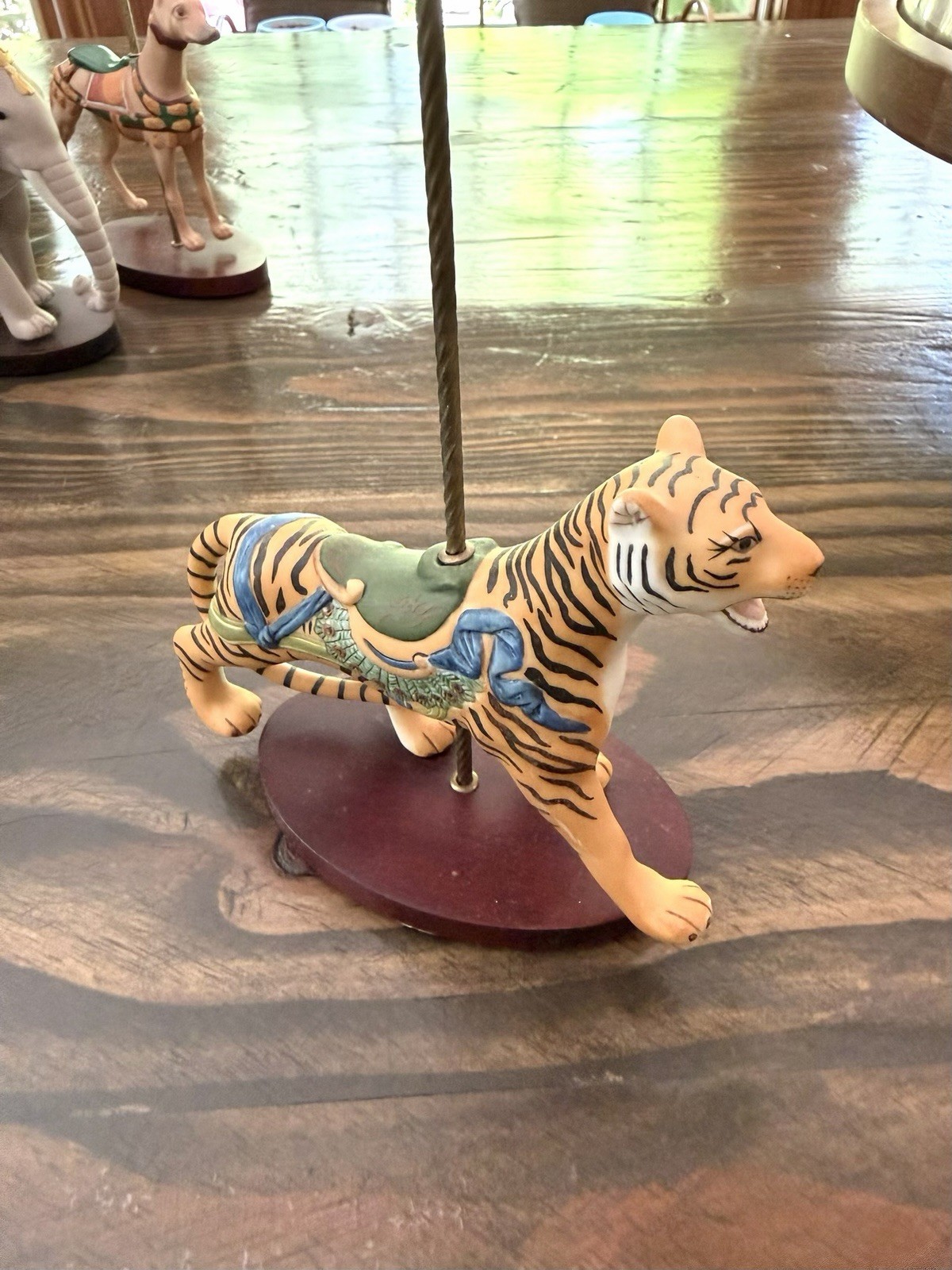 Vintage FRANKLIN MINT Treasury of Carousel Horses & Animals & Stand Set of 21