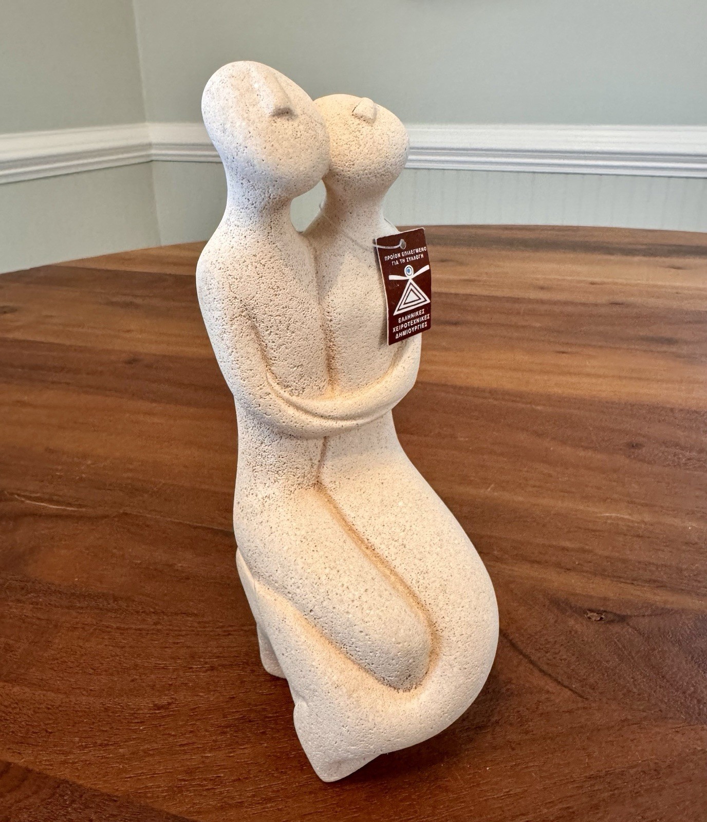 Cycladic Art Greece SEATED FIGURINE COUPLE MERMAID 7.5” Sculpture Love Marriage