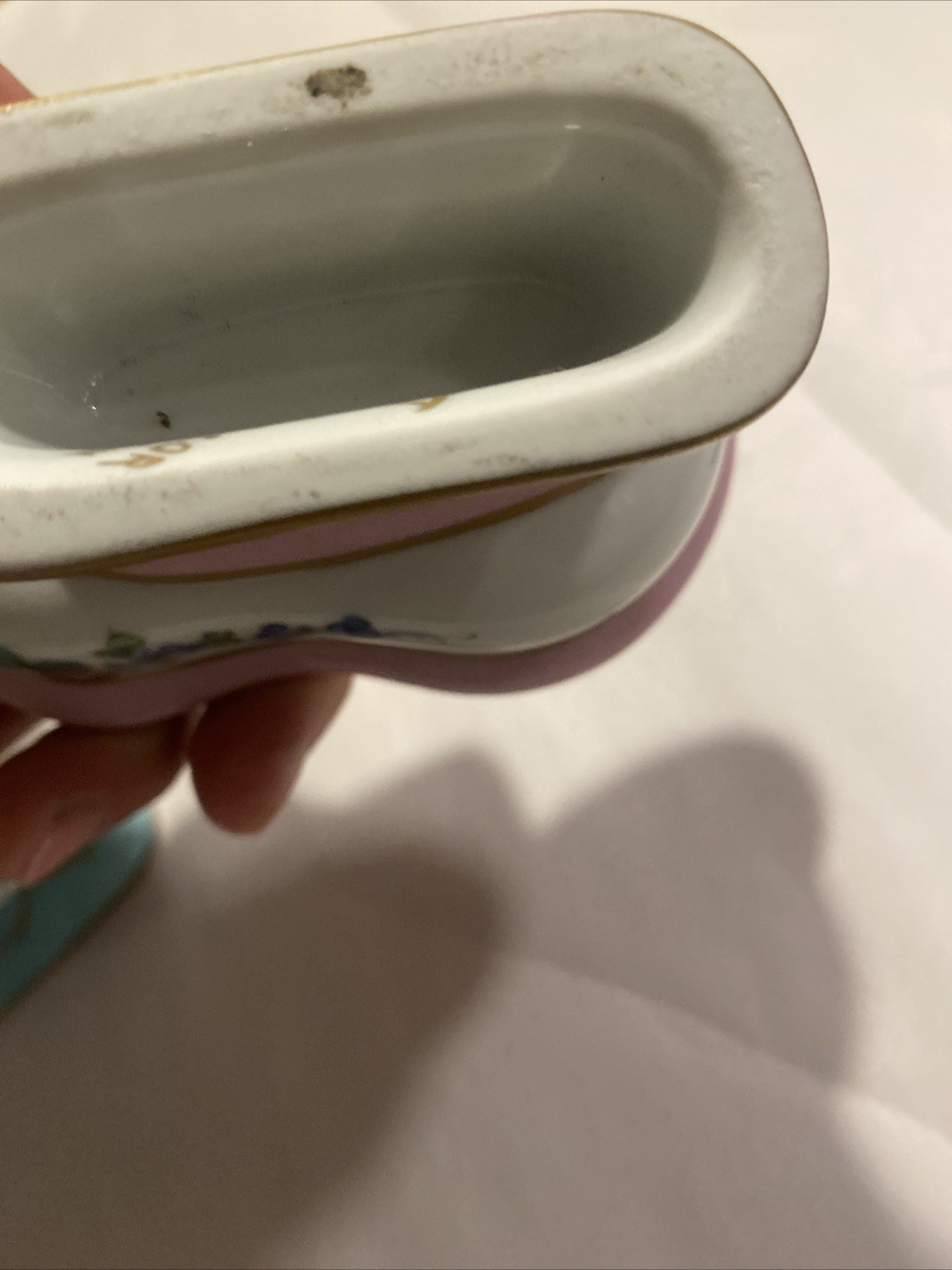 Vintage French Sevres Porcelain Miniature Hand Painted Bidet Lot Of 2