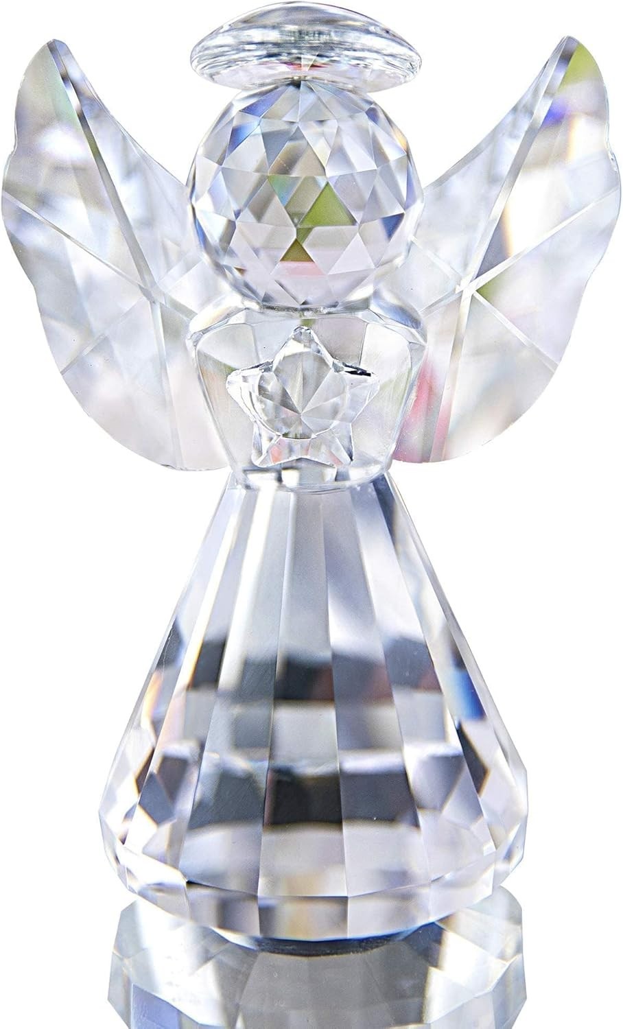 Reflective 3-Inch Crystal Angel Statue with Halo – Ideal Gift for All Occasions