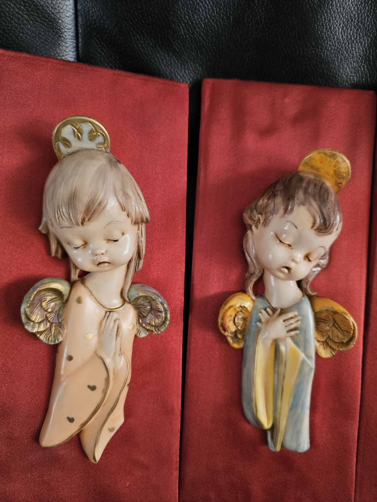 Vintage Baroque Style 3D Resin Angel Plaques Made In Italy EUC AS IS Lot Of 4