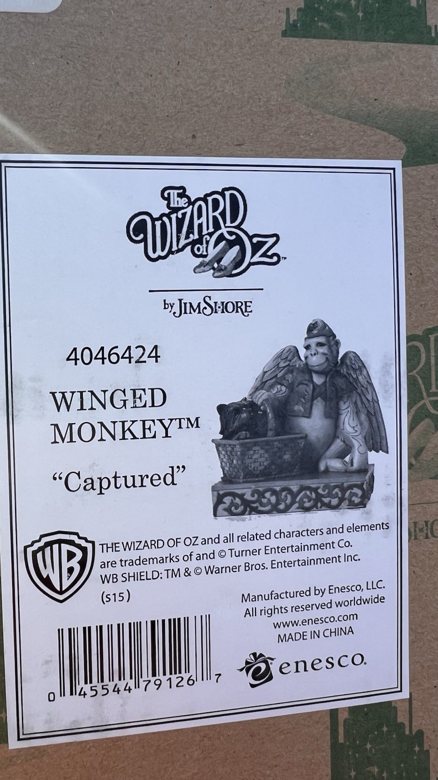 Jim Shore Wizard of Oz Winged Monkey “Captured” Figurine with Tag & Box