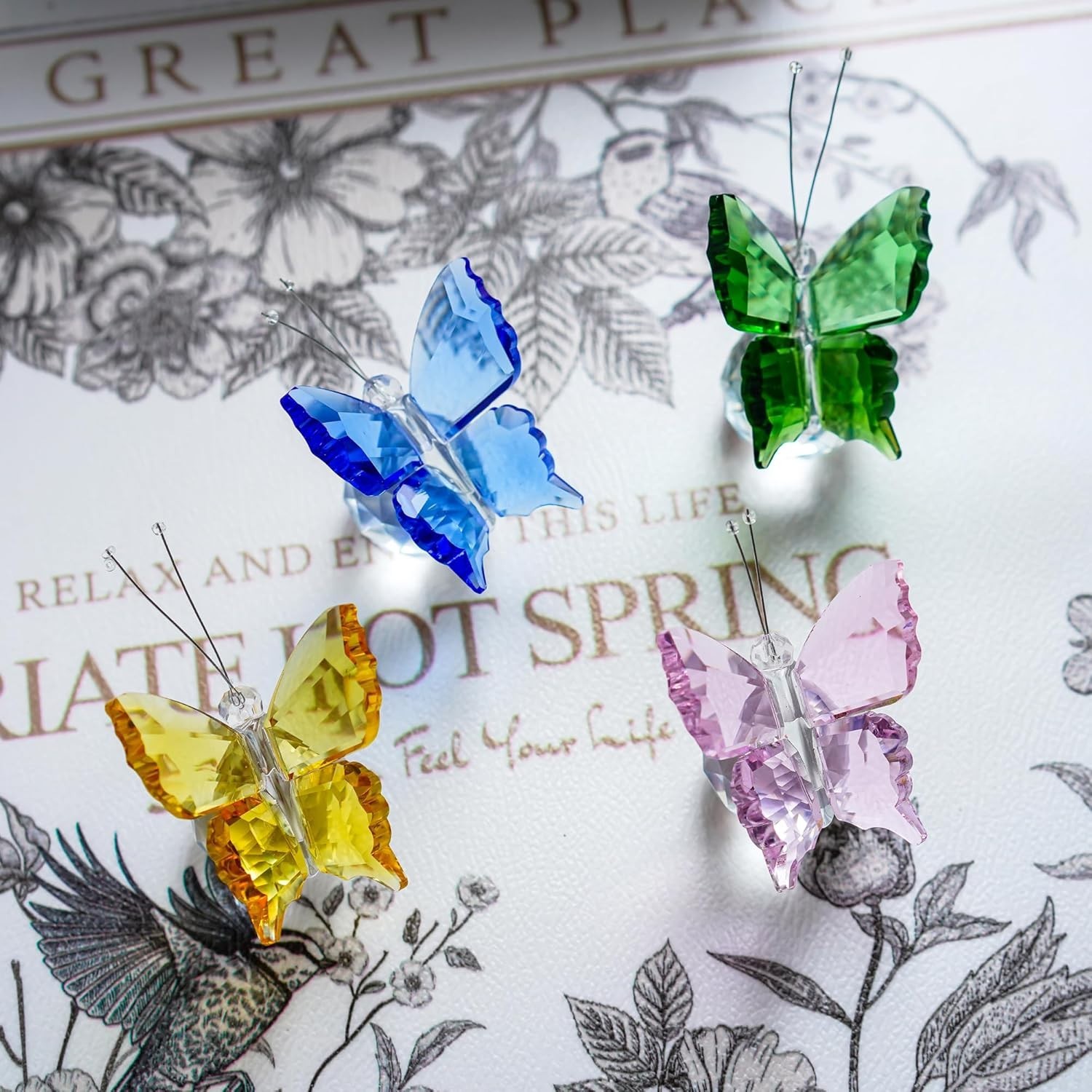 Multicolor Crystal Butterflies – 4 Pc Collection