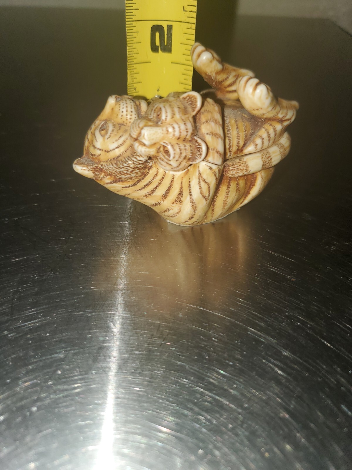Vintage 1993 Harmony Kingdom “OF THE SAME STRIPE” Tigers Trinket Box Figurine