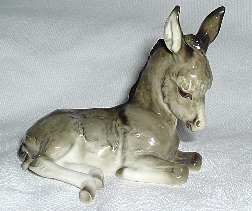 *Hutschenreuther Selb GERMANY PORCELAIN DONKEY 15 FIGURINE *1947c Hans Achtziger