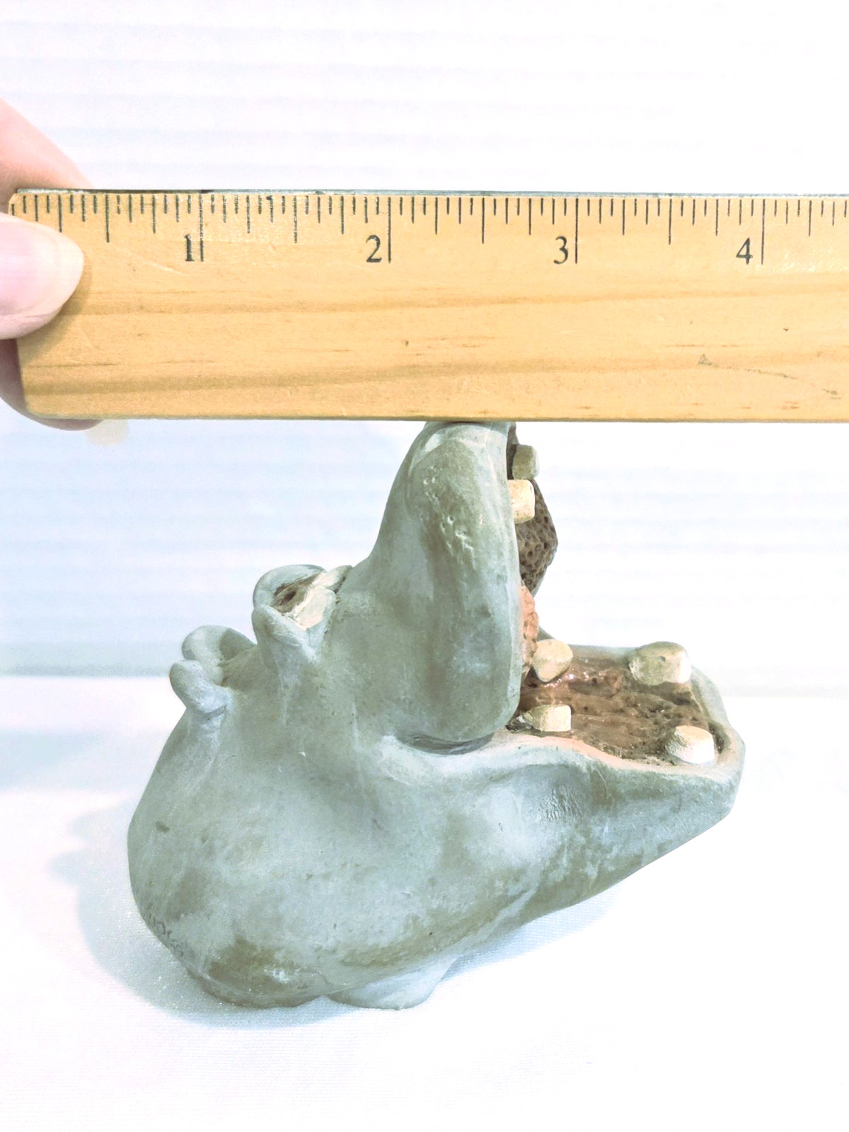 Vintage Stoneware Art Pottery House Hippo Figurine Signed/Dated 1979