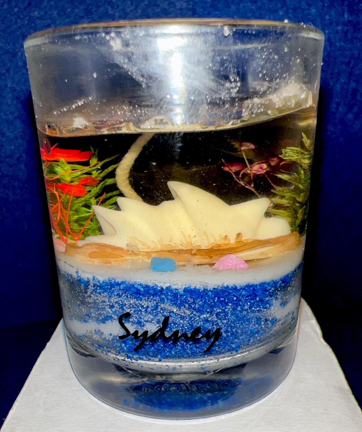 Rare Miniature Sydney Opera House Replica Candle Figure W/ Ocean NEW